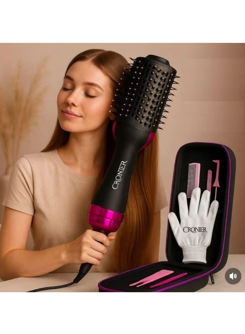 Cronier One Step Hair Dryer Brush 2-in-1 – Hot Air Brush for Hair Styling and Drying in One Step, Professional Electric Hair Brush with Ionic Technology, Anti-Tangle Hair Volumizer Straightener, Multi Heat Settings, 360° Swivel Cord, Salon Style Hair Tool for All Hair Types - Image 4