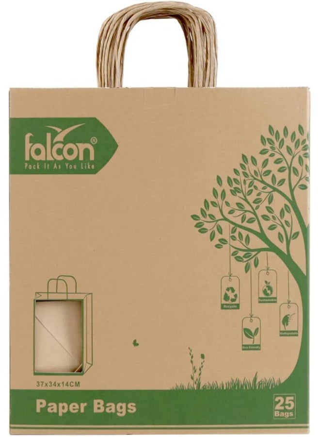 Falcon Falcon Pack Retail Shopping Bag, 37 cm x 34 cm x 14 cm Size, Brown - Image 1