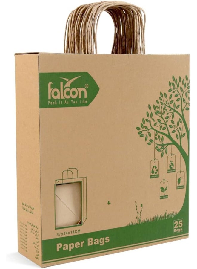 Falcon Falcon Pack Retail Shopping Bag, 37 cm x 34 cm x 14 cm Size, Brown - Image 2