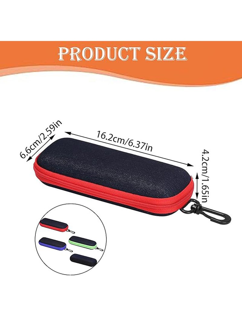 4 قطع من حافظات النظارات المحمولة من قماش الدنيم، حافظات النظارات الشمسية المحمولة للاستخدام في الهواء الطلق أو الرياضة أو السفر أو التخييم (أسود، أزرق، أخضر، أحمر)