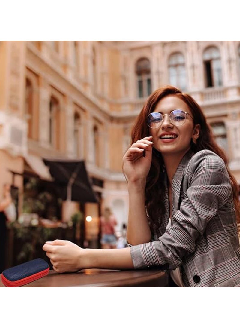 4 قطع من حافظات النظارات المحمولة من قماش الدنيم، حافظات النظارات الشمسية المحمولة للاستخدام في الهواء الطلق أو الرياضة أو السفر أو التخييم (أسود، أزرق، أخضر، أحمر)