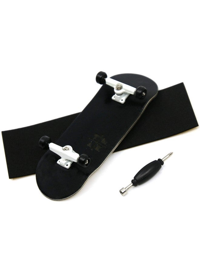 Teak Tuning Prolific Complete Fingerboard Pro Board Shape And Size Bearing Wheels And Trucks 32Mm X 97Mm Handmade Wooden Board The Monochrome Edition - Image 1