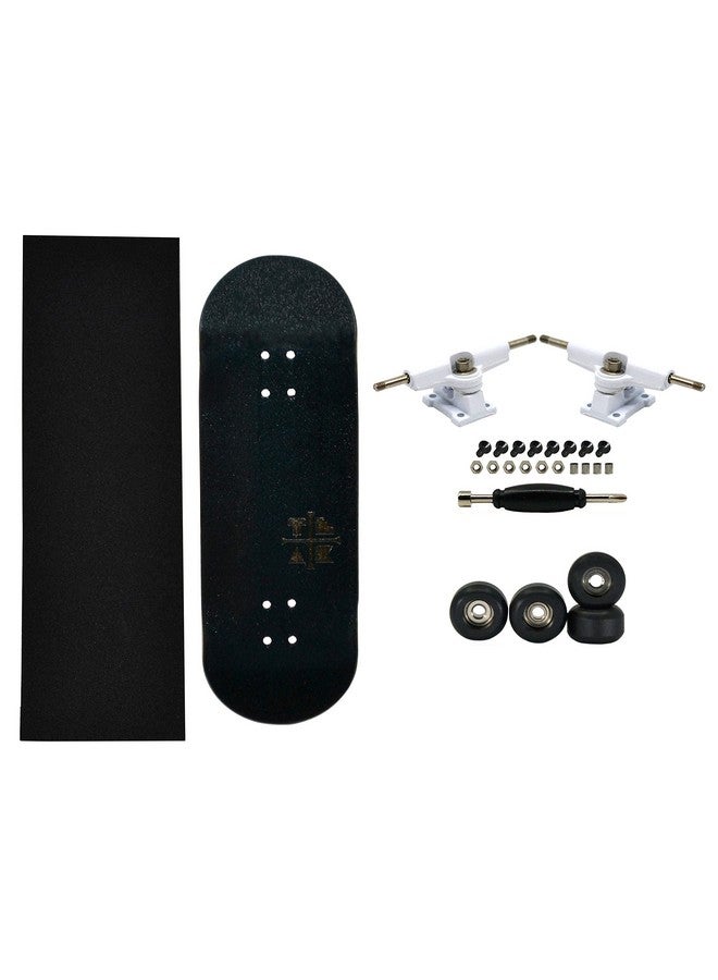 Teak Tuning Prolific Complete Fingerboard Pro Board Shape And Size Bearing Wheels And Trucks 32Mm X 97Mm Handmade Wooden Board The Monochrome Edition - Image 2