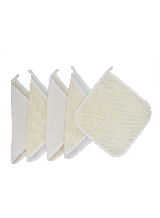 TTYBG 5 Pack Soft Weave Home Spa Bath Shower Exfoliating Massage Face Body Wash Cloths, Dual-Sided With Exfoliating Scrub And Soft Terry Cloth Towel - Image 1