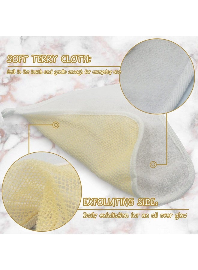 TTYBG 5 Pack Soft Weave Home Spa Bath Shower Exfoliating Massage Face Body Wash Cloths, Dual-Sided With Exfoliating Scrub And Soft Terry Cloth Towel - Image 2