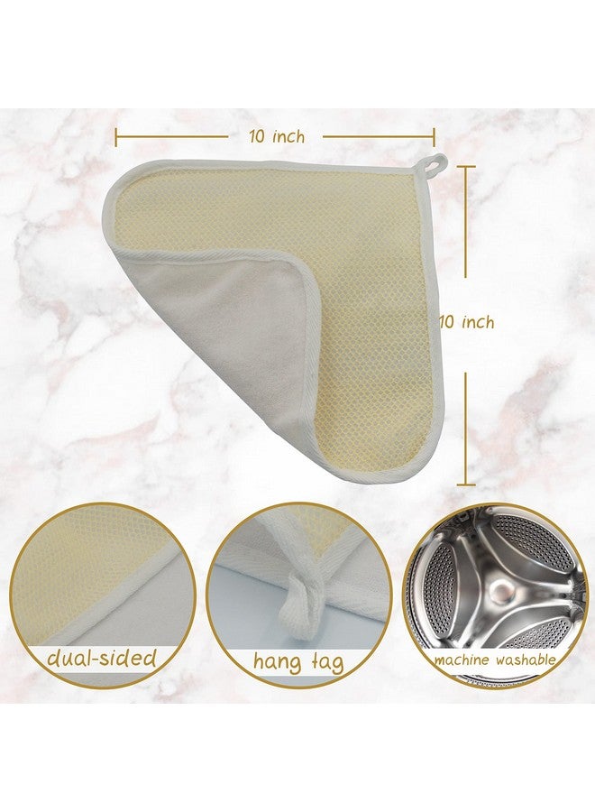TTYBG 5 Pack Soft Weave Home Spa Bath Shower Exfoliating Massage Face Body Wash Cloths, Dual-Sided With Exfoliating Scrub And Soft Terry Cloth Towel - Image 3