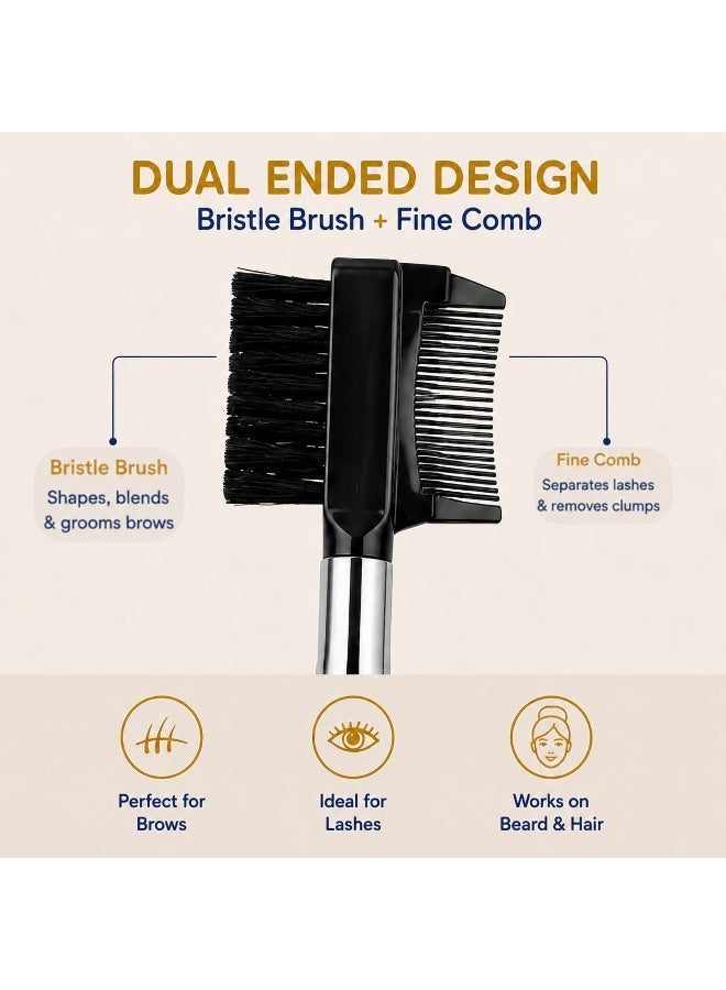 OR BLEU Eyebrow Brush & Brow Comb for Eyebrow Grooming, Eyelash Separation & Mascara Clump Removal - Image 2