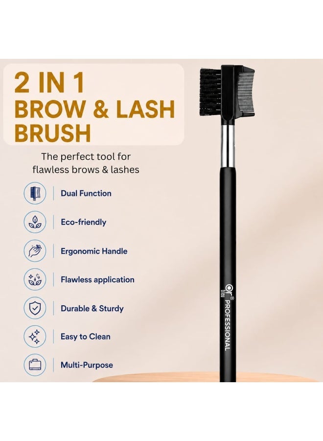 OR BLEU Eyebrow Brush & Brow Comb for Eyebrow Grooming, Eyelash Separation & Mascara Clump Removal - Image 3