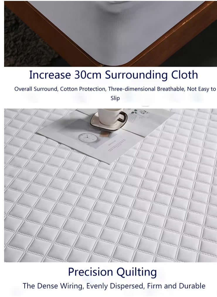 OLUDENIZ Mattress Cover Waterproof Cotton 180x200 cm with 2 Pillowcases in Quilted Soft Luxury  - Image 5