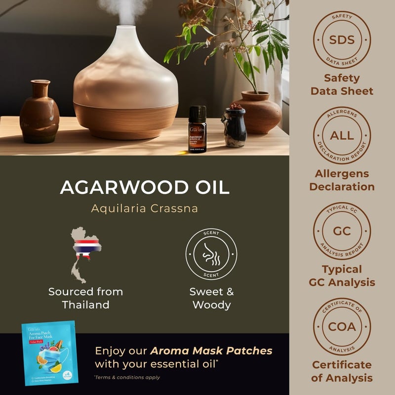 Gya Labs Agarwood Essential Oil - 0.34 Fl Oz - for Hair, Skin, Diffuser, Aromatherapy & DIY Candle Making Scent - Image 5