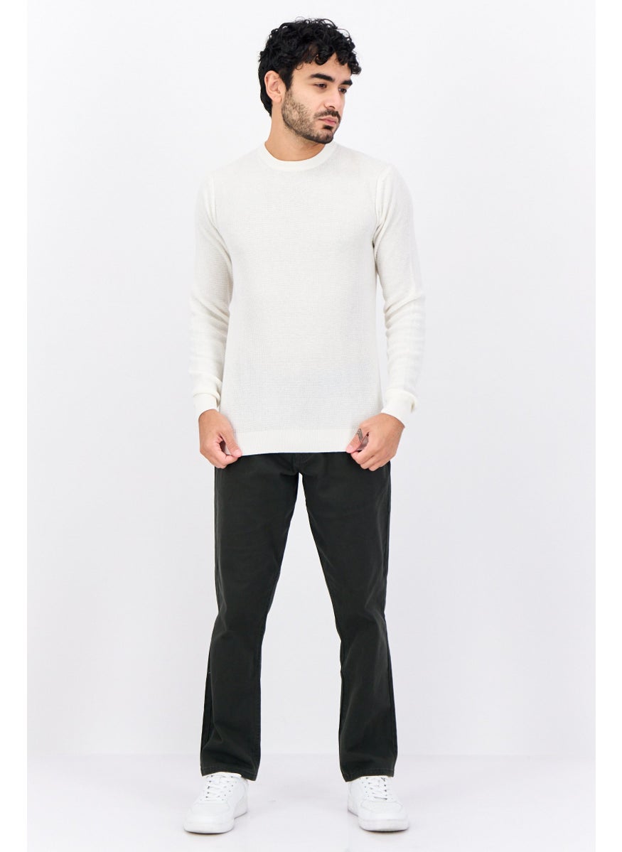 Men Crew Neck Knitted Long Sleeves Sweater, Off White - pzsku/ZF192DDD7750E84DCC257Z/45/_/1740060308/3e08132a-b051-4e41-9c61-e0aa198d2227