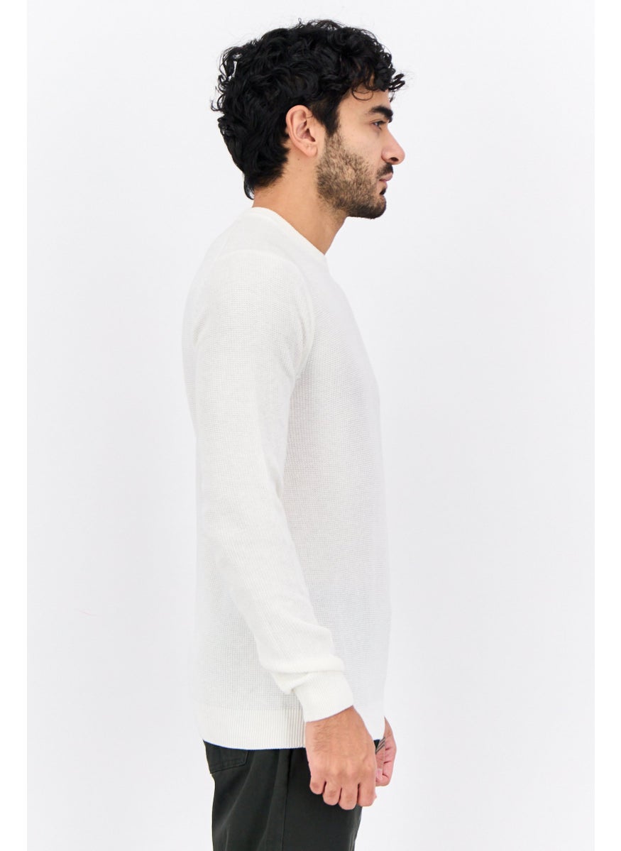 Men Crew Neck Knitted Long Sleeves Sweater, Off White - pzsku/ZF192DDD7750E84DCC257Z/45/_/1740060309/5429cb9b-4350-4e0b-a9aa-7164df274c91