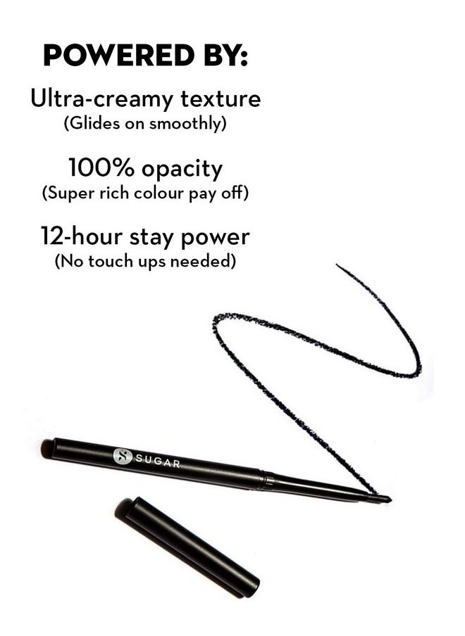 SUGAR Cosmetics - قلم كحل من ماركة Kohl Of Honor Intense Kajal01 Black Out (أسود) بتركيبة تدوم طويلاً وخفيف الوزن - Image 1