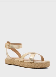 Truffle Flatform Crossover Strap Wedge Sandal  - Image 2