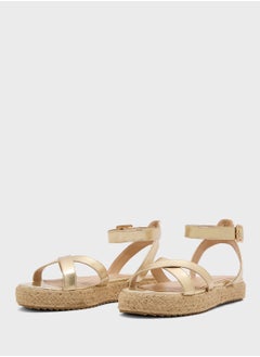Truffle Flatform Crossover Strap Wedge Sandal  - Image 4