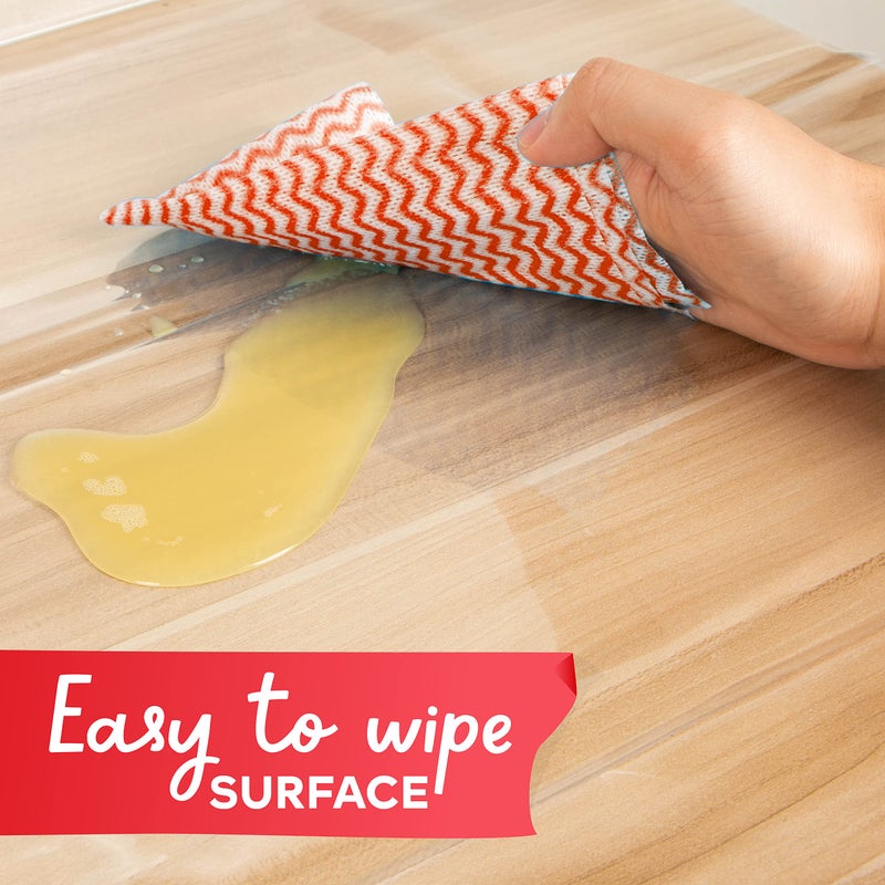 XFasten Round Plastic Table Cloth Cover 90 Inches 0.3mm Thick Waterproof Clear Plastic Tablecloth Protector, Non-Yellowing Plastic Table Cloths for Round Tables and Dining Room - Image 5