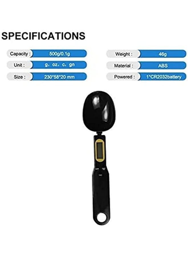 Digital Measuring Spoon Weighing for Gram and OZ Digital Kitchen Scale with Handle Grip and Spout for Coffee Power Pills Tea Flour Oil Baking - Image 4