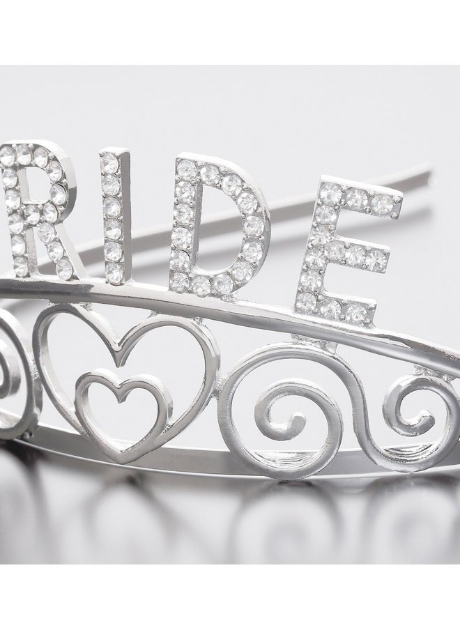 DAXI - Bridal Tiaras Bridal Shower Crowns Wedding Headbands With Rhinestone (Silver) - Image 1
