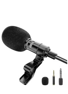 Z ZAFFIRO (6 متر) مجموعة ميكروفون Lavalier Lapel بمشبك على ميكروفون مكثف متعدد الاتجاهات لهاتف iPhone، Ipad، DSLR، كاميرا الفيديو، مسجل Zoom/Tascam،