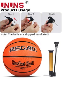 UNUNS Basketball,Standard Official Size 7/29.5'' Basketball,Composite Leather Street Basketball,Match Training Sports Ball,Indoor Outdoor Game For Kids Youth Adults,With Pump/Ball Needle/Net Bag/Ball Bag  - Image 3