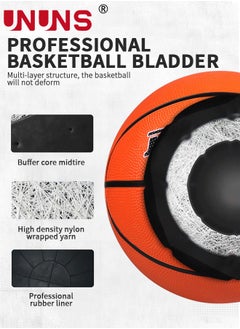 UNUNS Basketball,Standard Official Size 7/29.5'' Basketball,Composite Leather Street Basketball,Match Training Sports Ball,Indoor Outdoor Game For Kids Youth Adults,With Pump/Ball Needle/Net Bag/Ball Bag  - Image 4