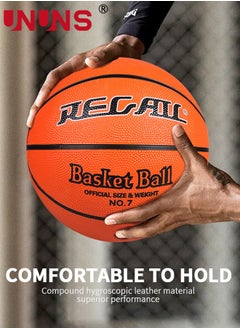 UNUNS Basketball,Standard Official Size 7/29.5'' Basketball,Composite Leather Street Basketball,Match Training Sports Ball,Indoor Outdoor Game For Kids Youth Adults,With Pump/Ball Needle/Net Bag/Ball Bag  - Image 5