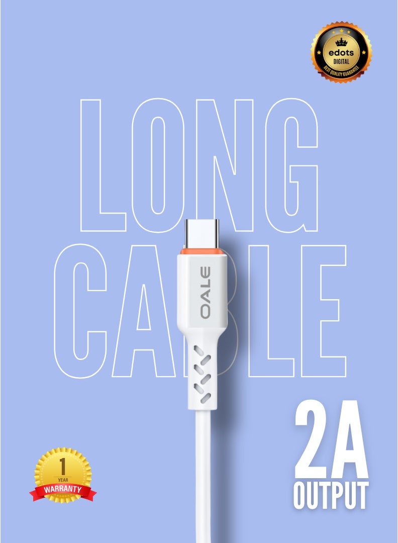 OALE iCable 4+ | 2M Type-C to USB-A Charging Cable | 2A Output | Enhanced Durability | 12+1 Month Warranty  - Image 2