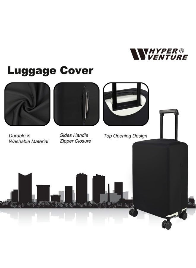 HYPER VENTURE Luggage Cover Suitcase Protetor, Black, XL, Black - Image 2