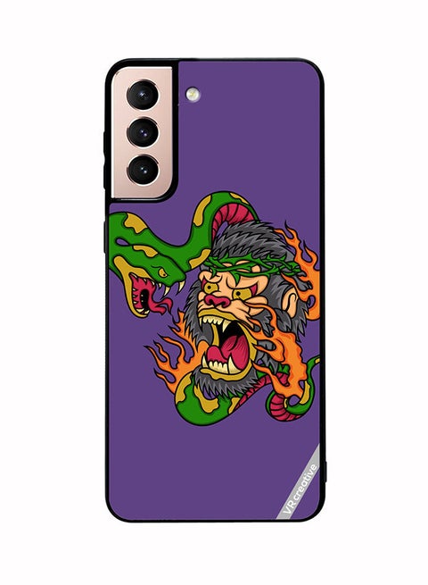 Protective Case Cover For Samsung Galaxy S21 Plus 5G King Kong Vs Snake Design Multicolour