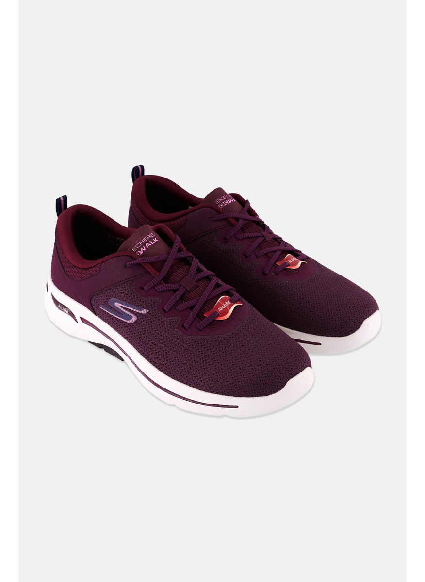 SKECHERS - Women Go Walk Lace Up Outdoor Shoes, Burgundy - Image 1