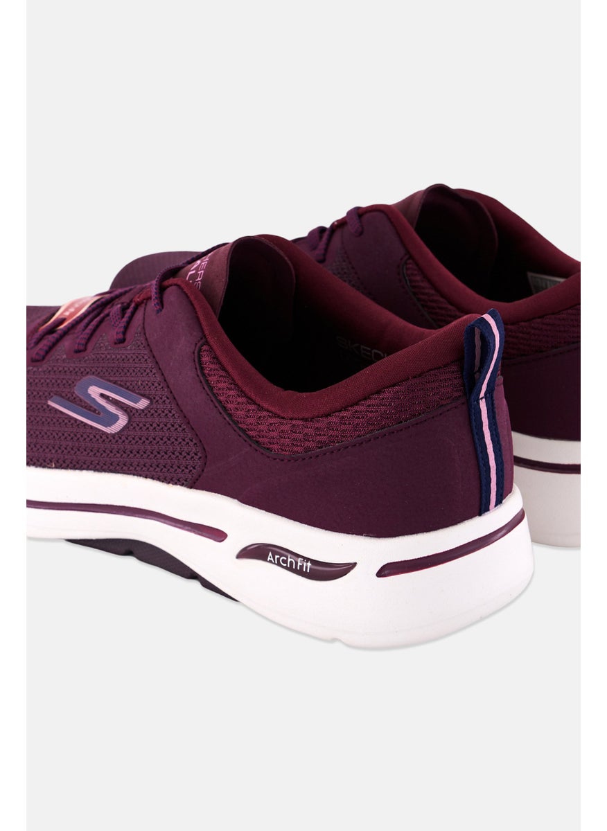 SKECHERS - Women Go Walk Lace Up Outdoor Shoes, Burgundy - Image 1