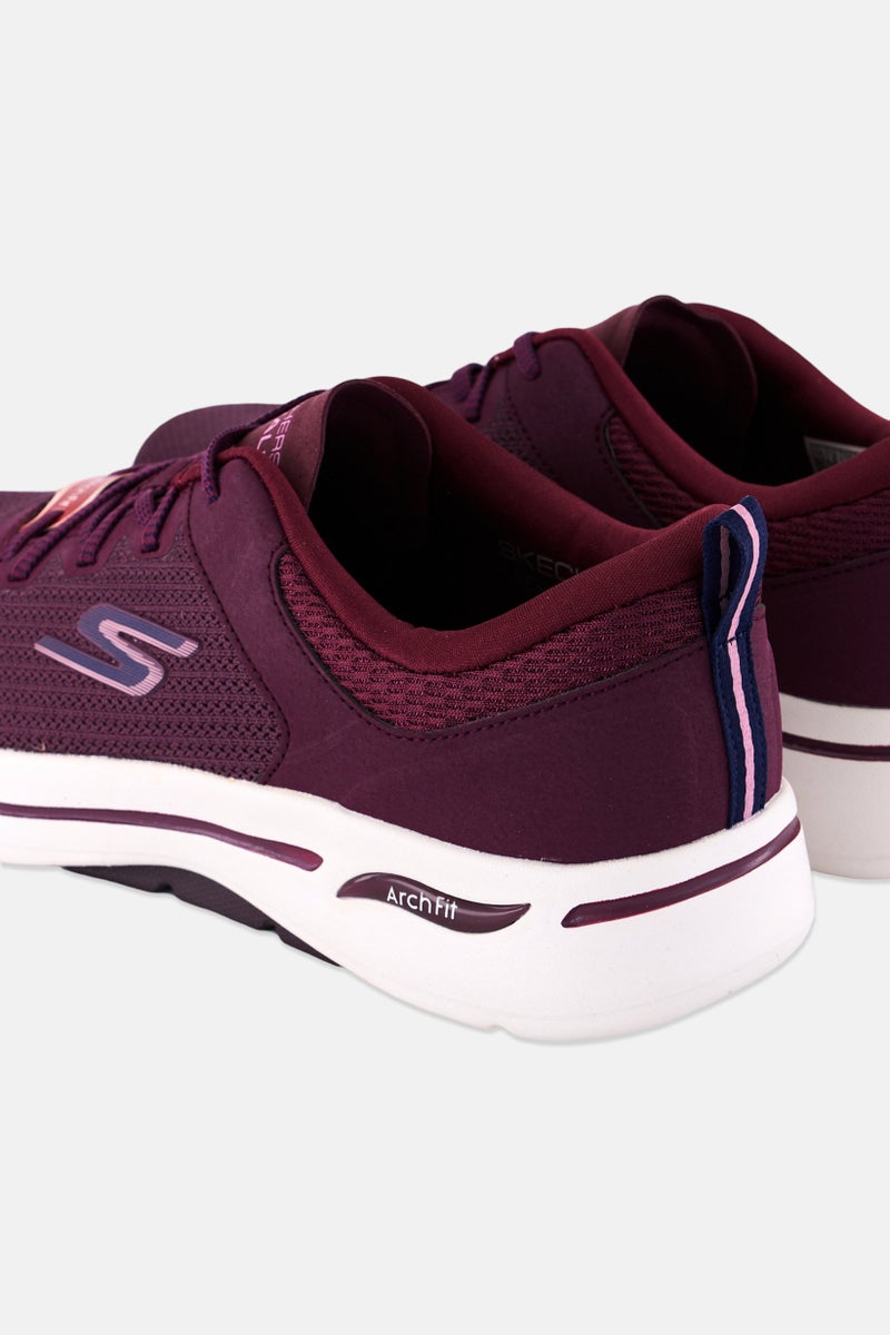 SKECHERS Women Go Walk Lace Up Outdoor Shoes, Burgundy - Image 2