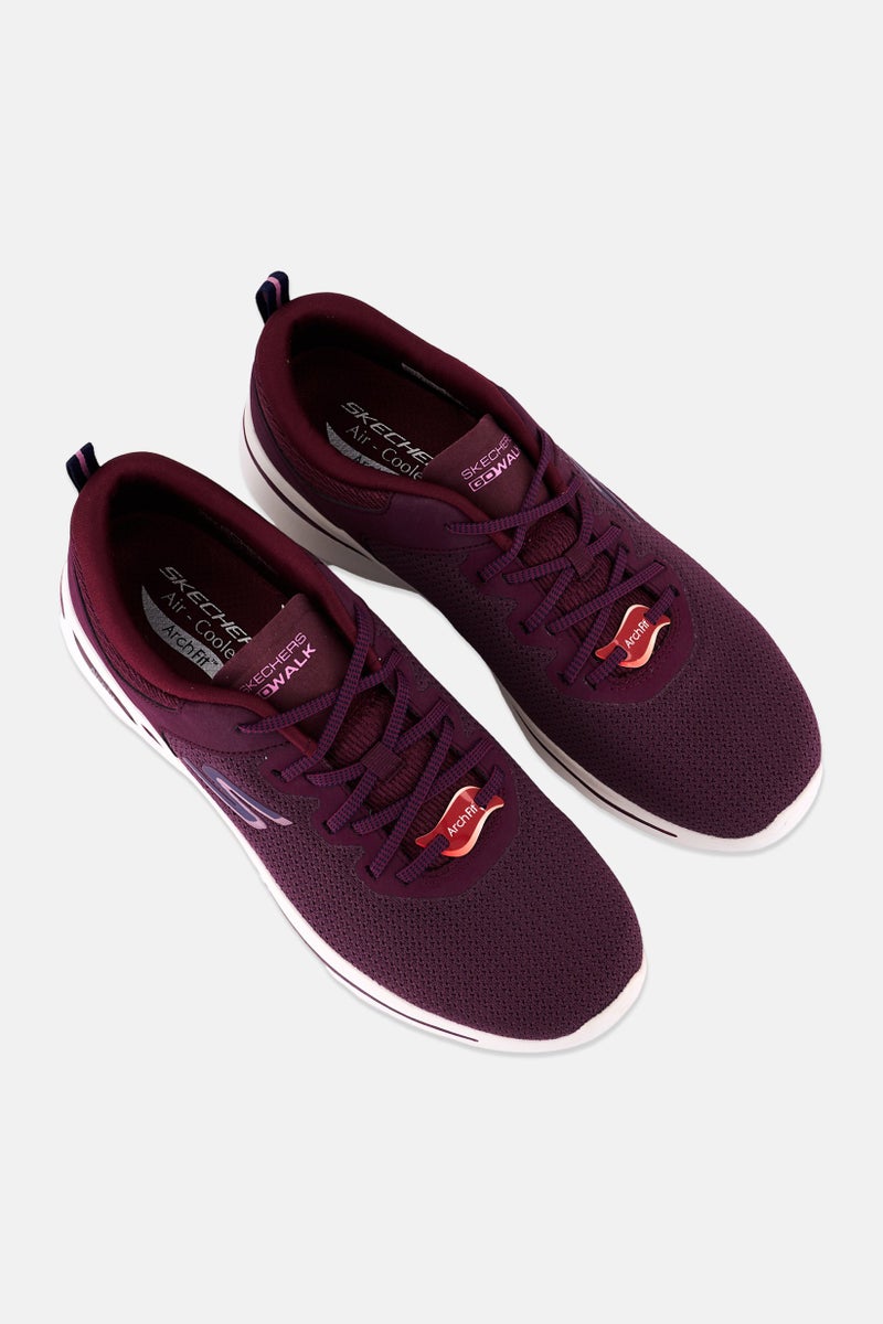 SKECHERS Women Go Walk Lace Up Outdoor Shoes, Burgundy - Image 4