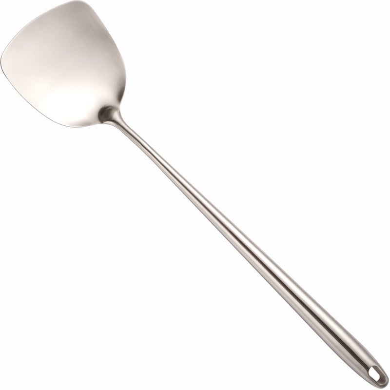 Wok Spatula Stainless Steel  17 Inch HeatResistant Wok Tools  Universal Wok Utensils  Wide Metal Spatula with Hollow Long Handle  Wok Accessories for Carbon Steel Wok