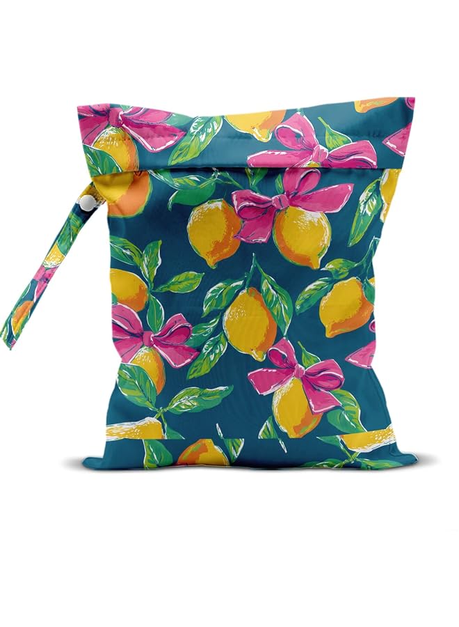 S-TOP Lemon Wet Bag, Wet Dry Bags for Swimsuit Travel Beach Pool Bathing Diapers Dirty Yoga Gym Clothes Toiletries, Reusable Waterproof BagOnly 3 left 11.5611.56 - Image 1
