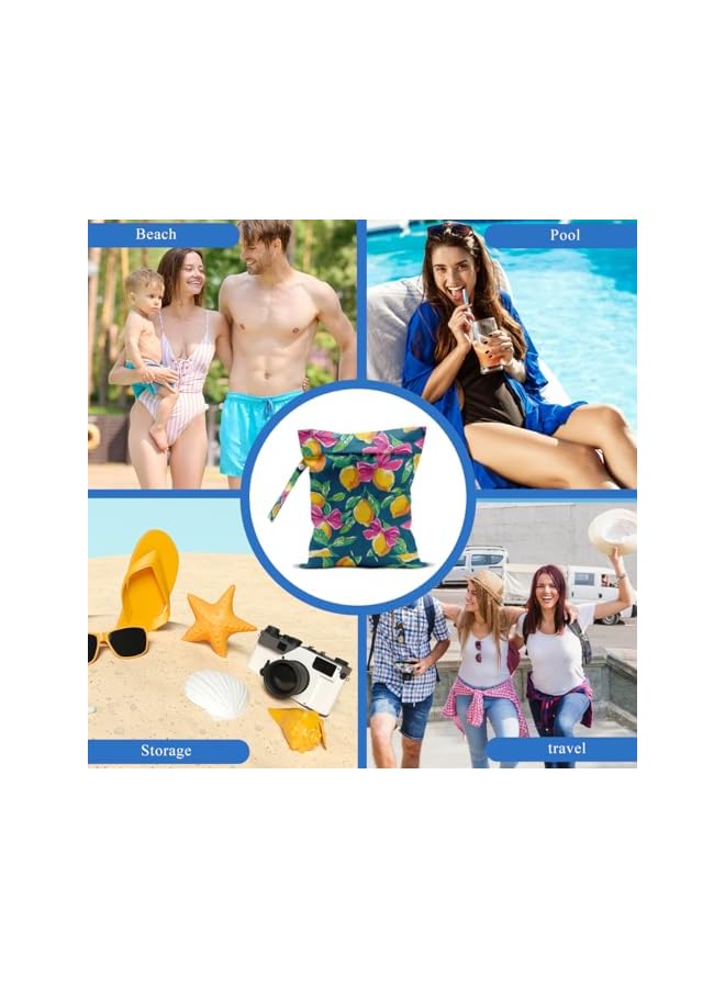 S-TOP Lemon Wet Bag, Wet Dry Bags for Swimsuit Travel Beach Pool Bathing Diapers Dirty Yoga Gym Clothes Toiletries, Reusable Waterproof BagOnly 3 left 11.5611.56 - Image 3