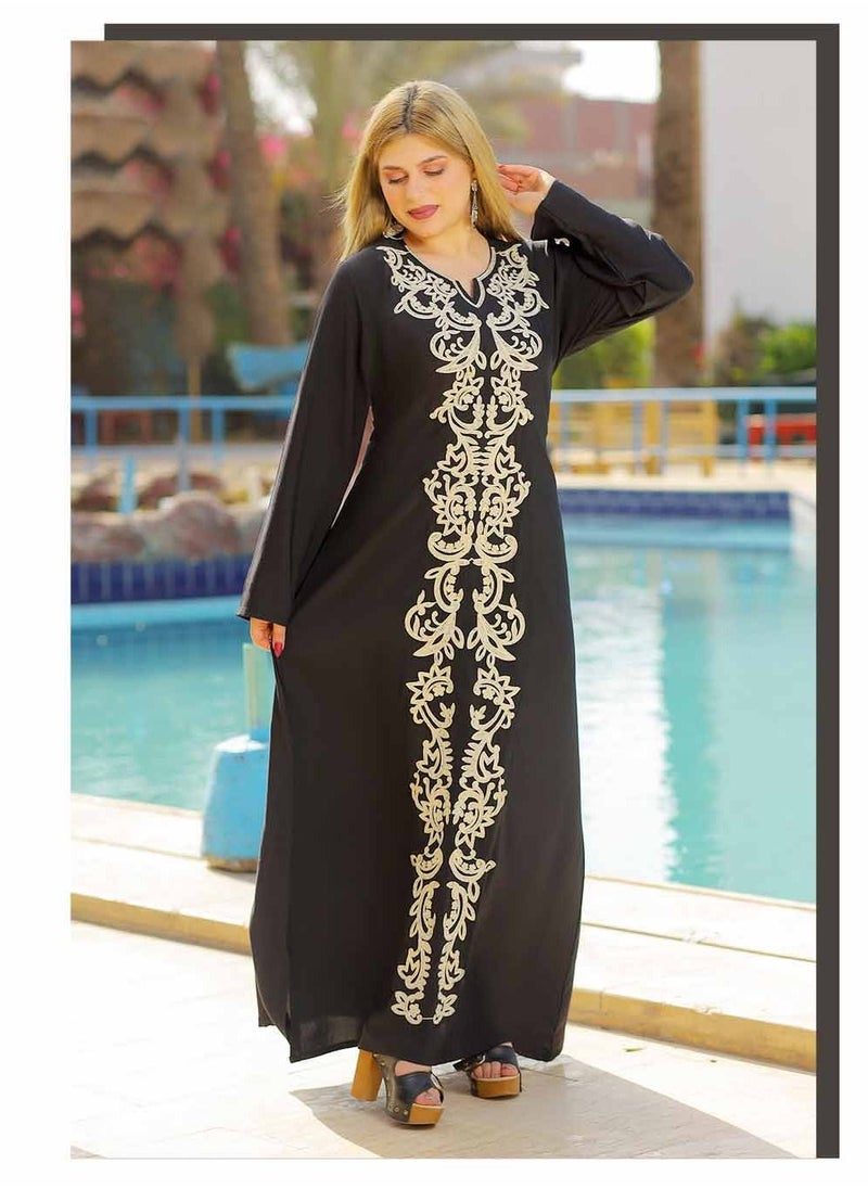 مزيان - جلابية قطن مصري مطرزة - Image 1