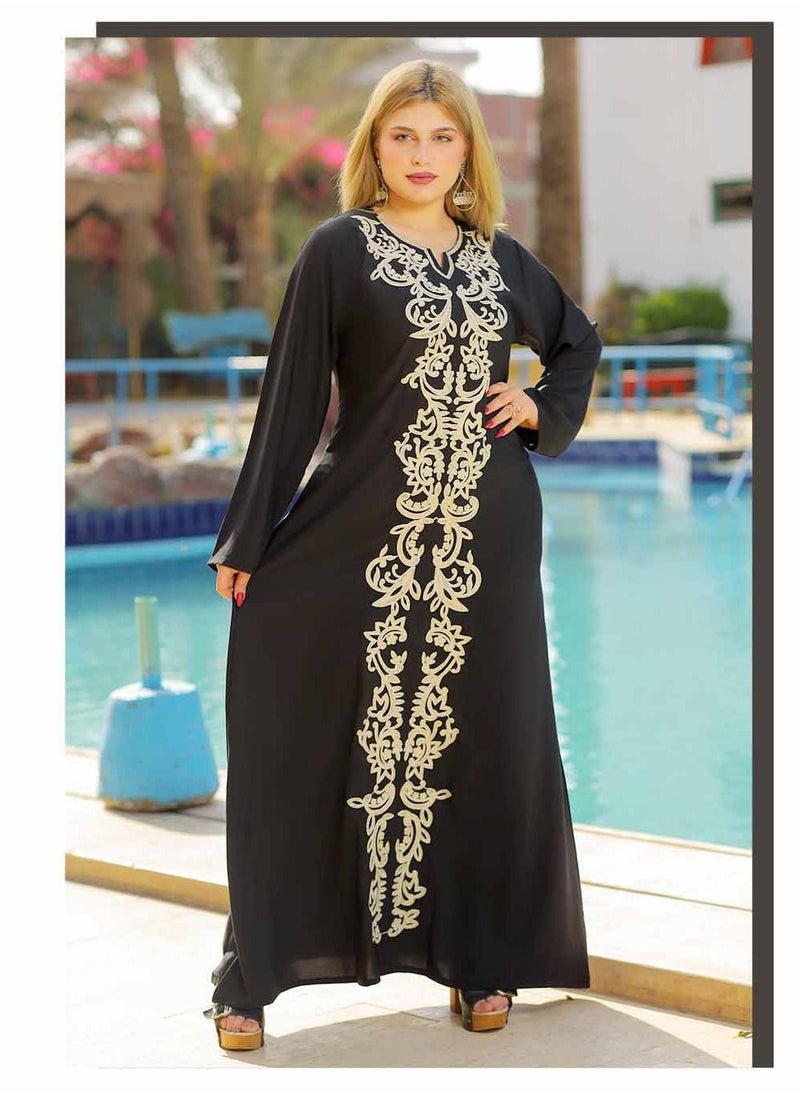 مزيان - جلابية قطن مصري مطرزة - Image 1