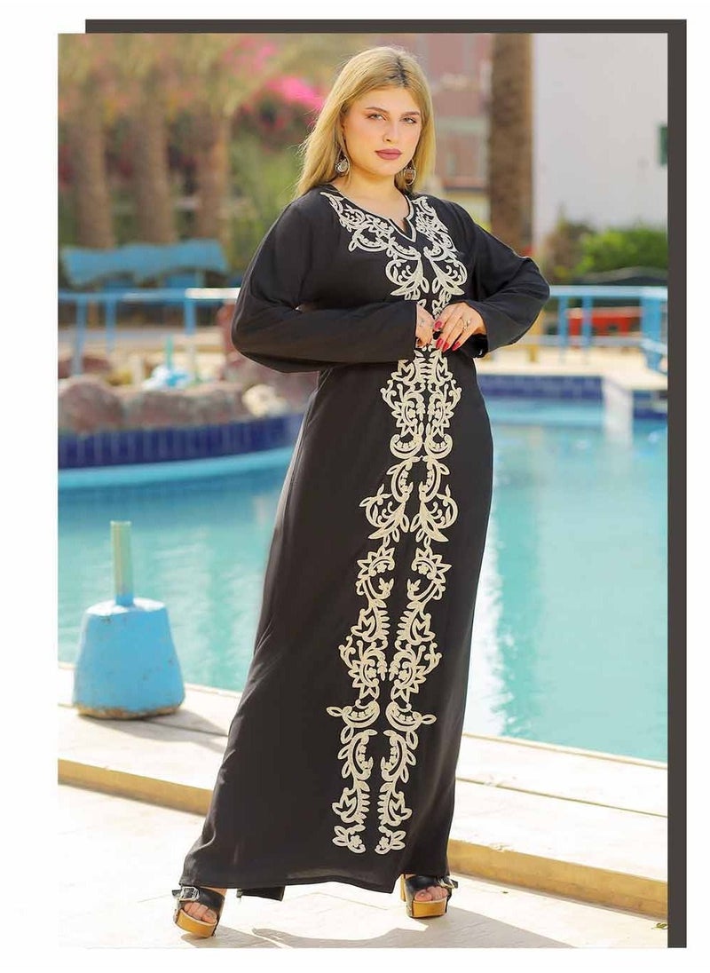 مزيان - جلابية قطن مصري مطرزة - Image 1