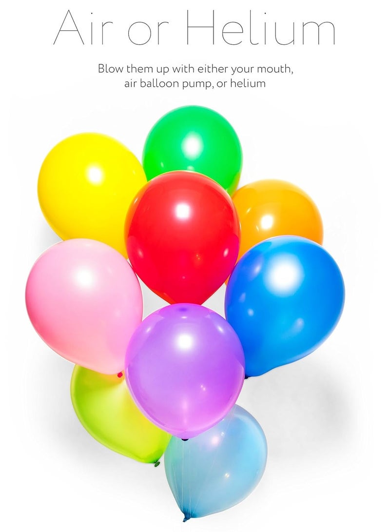 VIO 100 Piece 12 Inch Assorted Colors Rainbow Latex Balloons Bright Color Balloons for Happy Birthday Baby Shower Wedding Anniversary Birthday Party Graduation Special Celebrations Events Balloons for Garland and Balloon Arch of 100 Balloons Bright Shiny Colorful Balloons for Helium or Air Use Colorful Party Decorations Essential Party Supplies - Image 4