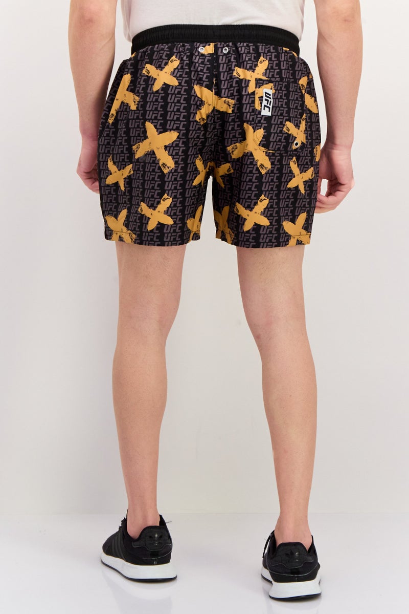 Ufc شورتات تدريب للرجال بشعار العلامة التجارية، أسود - Image 2