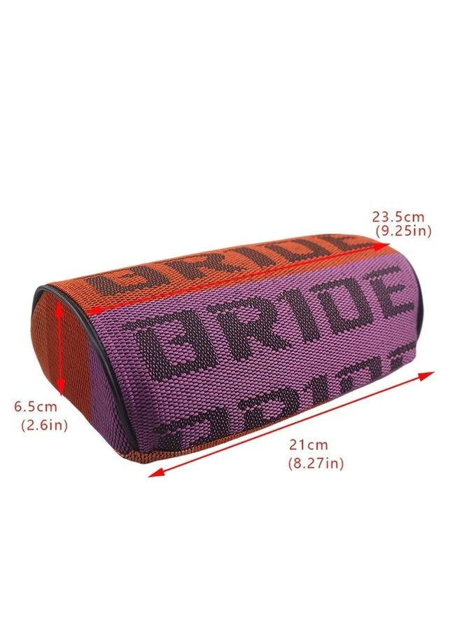 Gradient Gray Headrest Cushion JDM Style Car Seat Support Pillow Canvas Fabric Durable Comfort Driving - Image 2
