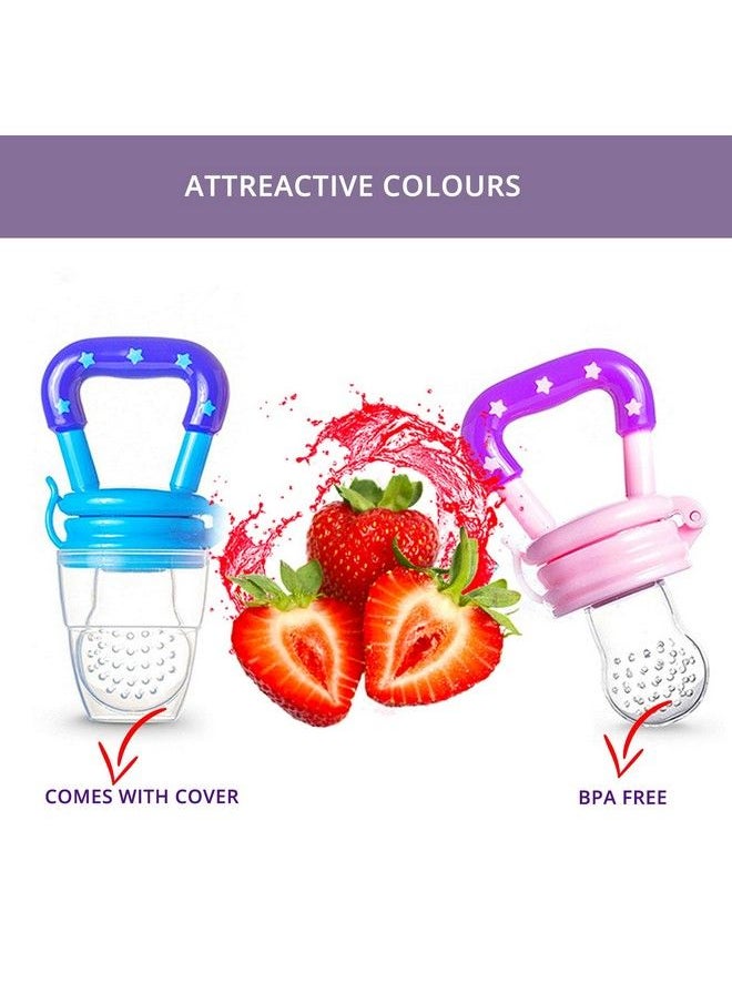 Safe-O-Kid - Safeokidpack Of 1Bpa Free; Veggie Feed Nibbler; Fruit Nibbler;Silicone Food; Soft Pacifier;Feeder For Baby (M Size For 6 9 Months Babies)Pink - Image 1