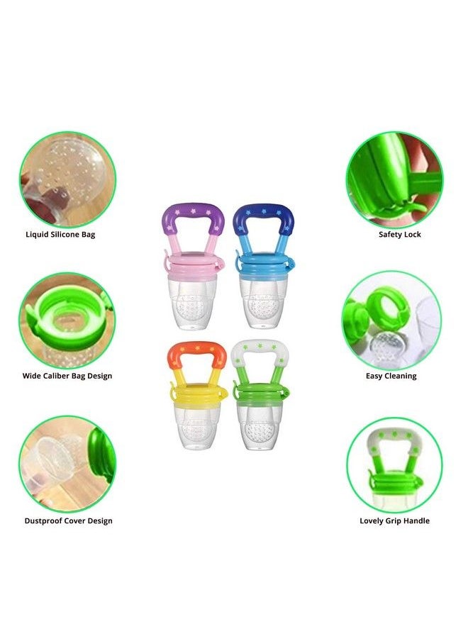 Safe-O-Kid - Safeokidpack Of 1Bpa Free; Veggie Feed Nibbler; Fruit Nibbler;Silicone Food; Soft Pacifier;Feeder For Baby (M Size For 6 9 Months Babies)Pink - Image 1