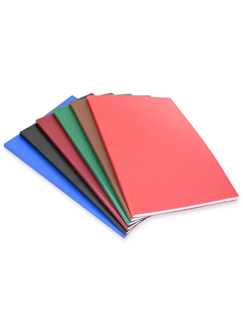FIS Pack of 6  Notebook, Pvc, A4, 4 Lines 2 Quire, Assorted Colors -FSNBA42QPV4LAST - Image 1