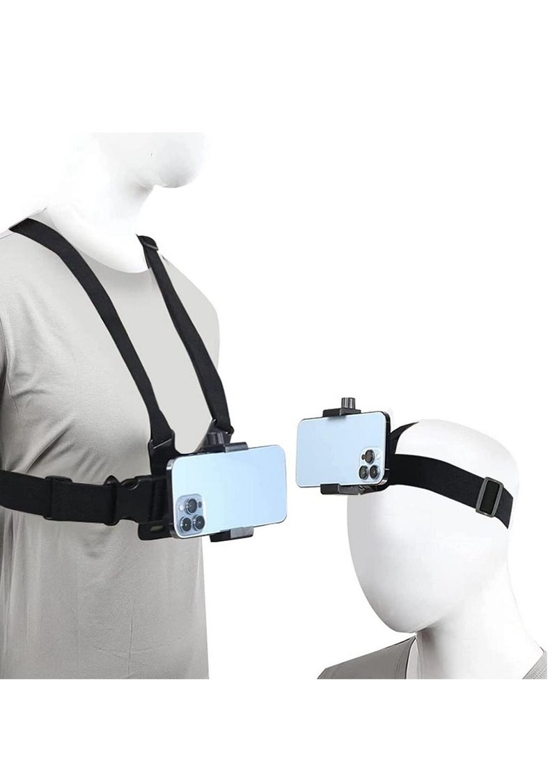 RATSAW - Universal Chest Harness and Head Strap Kit for POV and VLOG Videos  Compatible with iPhone Samsung GoPro Hero 5 to 9 Action Cameras and Cell Phones  Ideal for Video Shooting Accessories - Image 1