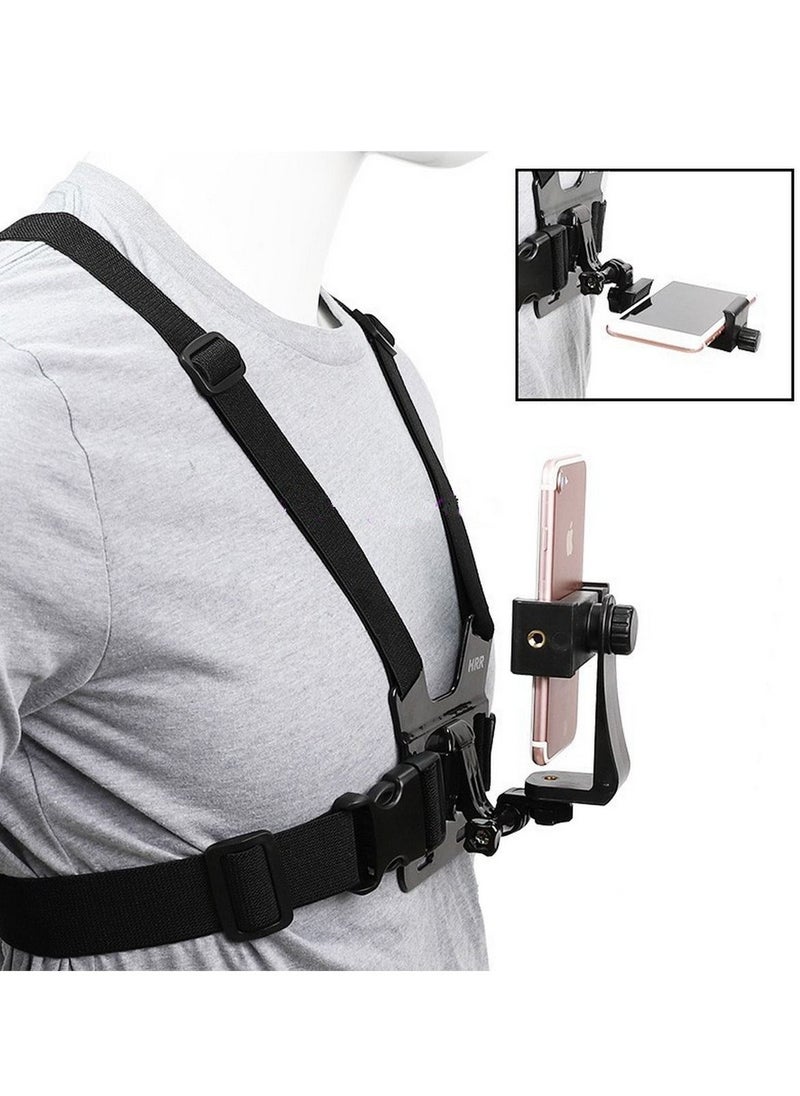 RATSAW - Universal Chest Harness and Head Strap Kit for POV and VLOG Videos  Compatible with iPhone Samsung GoPro Hero 5 to 9 Action Cameras and Cell Phones  Ideal for Video Shooting Accessories - Image 1