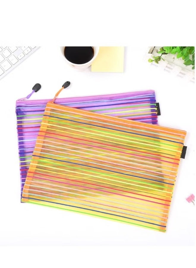 Generic 1pc Colorful Zipper Mesh Bag for Office School Home Travel Storage  - Image 5