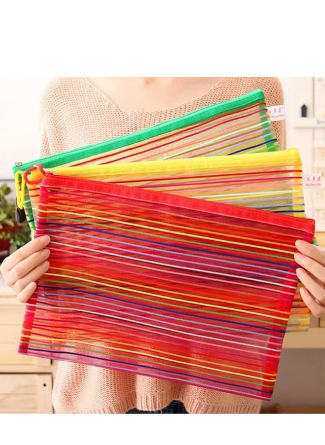 Generic 1pc Colorful Zipper Mesh Bag for Office School Home Travel Storage  - Image 4