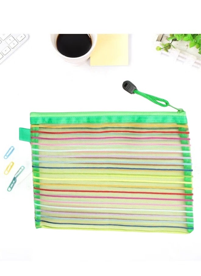 Generic 1pc Colorful Zipper Mesh Bag for Office School Home Travel Storage  - Image 1